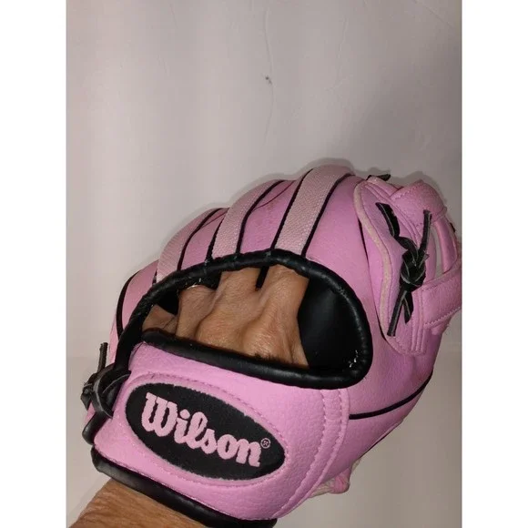 Two WILSON Child's T-Ball/Baseball Gloves (10" / 10.5" RHT) | Pink - Picture 6 of 12